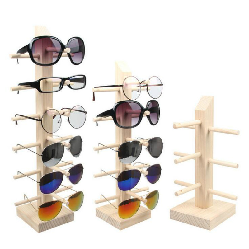 Wooden Sunglasses Glasses Show Rack Counter Display Stand Holder Frame Organizer 