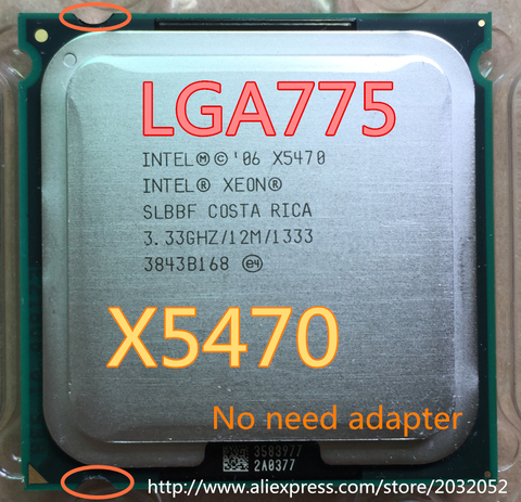 Intel Xeon X5470 SLBBF Processor(3.33GHz/12M/1333)equal to Core 2 Quad Q9750 cpuworks (LGA 775 mainboard no need adapter) ► Photo 1/2
