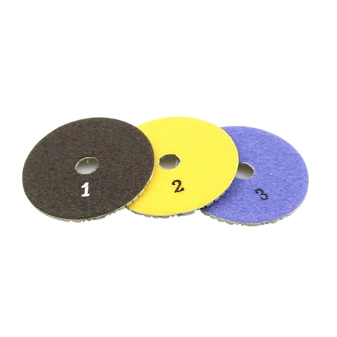 3 Pieces 100Mm Diamond Flexible Wet & Dry Polishing Pads 3 Step Floor Polish For Stone Marble Tile ► Photo 1/6