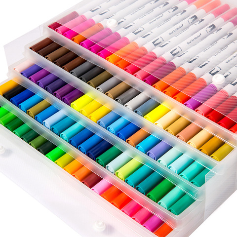 120/80/60 Colors Soft Hair Note Pen Set Sketch Brush Marker