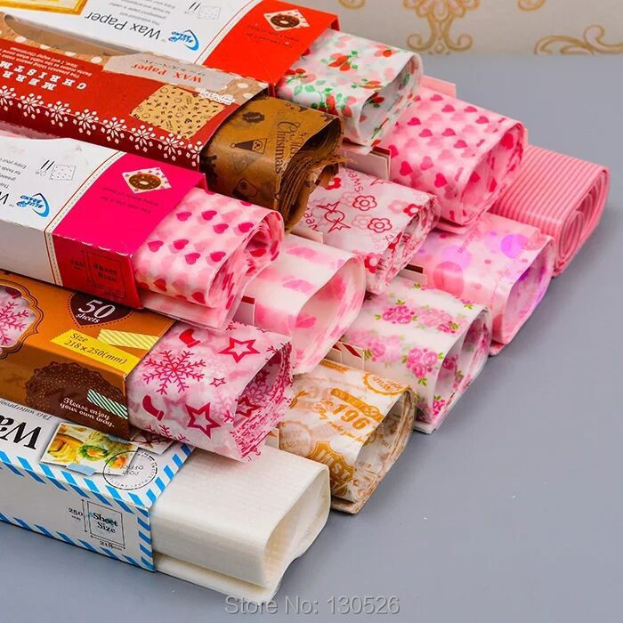 50Pcs Wax Paper Disposable Food Wrapping Greaseproof Paper Soap Packaging Paper 
