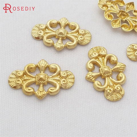 (29459)50PCS 17x12MM Not plated color Brass Decorative Connect Charms Diy Jewelry Findings Accessories Wholesale ► Photo 1/2