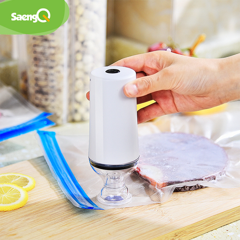 saengQ Handheld Food Vacuum Sealer Packaging Machine Film Container USB Sealer Vacuum Packer With 6 or 10pcs Vacuum Zipper Bags ► Photo 1/6