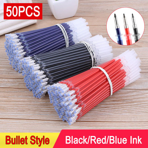 DELVTCH 0.5mm 50pcs/lot Gel Pen Refill Office Signature Rods For Handless Red Blue Black Gel Ink Refill Office School Supplies ► Photo 1/6