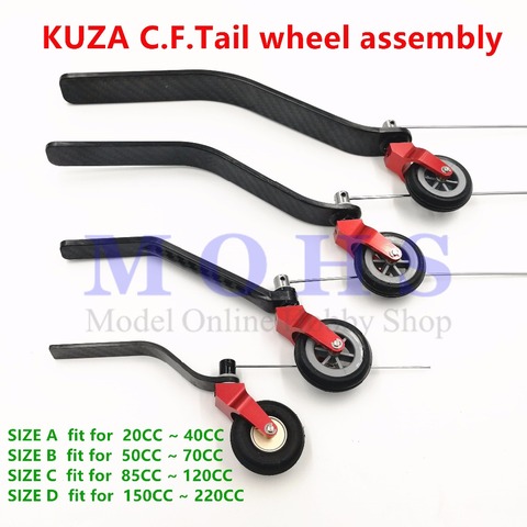 KUZA newest steering full carbon fiber CNC Alloy tail wheel COMBO  4size for 30CC ~ 220CC aircraft airplane carbon tail wheel ► Photo 1/6