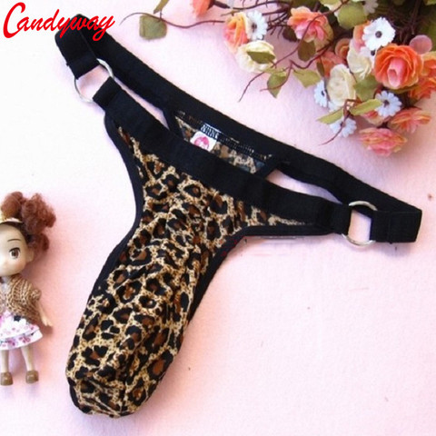 Men Mini panty leopard round hole Design for role lover Briefs sexy lingerie bodysuit g-string Underpant More Adult fun sex Game ► Photo 1/3
