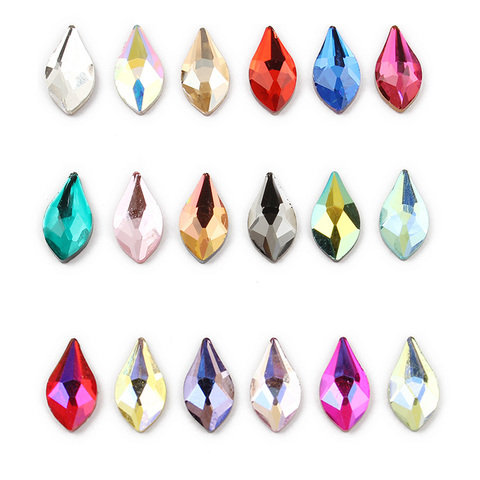 30pcs Pear Nail Mix Color Rhinestones Gems Diamond Gold Bottom Flat Back Strass Stone 3D Charms Nails Accessories ► Photo 1/6