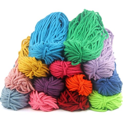 5mm Colored Twisted Cord Rope 100% Cotton Woven Rope Cords Craft Decorative DIY Handmade Bag Drawstring Belt Accessories 5meter ► Photo 1/6