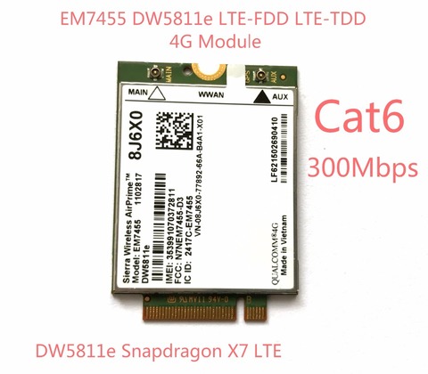 New EM7455 DW5811E PN 8J6X0 FDD/TDD LTE CAT6 4G Module 4G Card for E7270 E7470 E7370 E5570 E5470 Precision 7720 7520 3520 7510 ► Photo 1/5