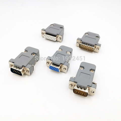 DB15  data cable connector plug VGA Plug 3 row D type connector 15pin port socket adapter female&Male DP15 ► Photo 1/5