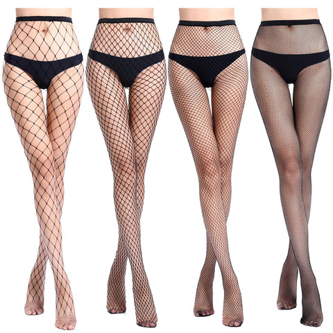 Black Female Fishnet Tights Sexy Women Stockings Pantyhose Mesh Stockings Club Party in grids Hosiery Calcetines collant femme ► Photo 1/6