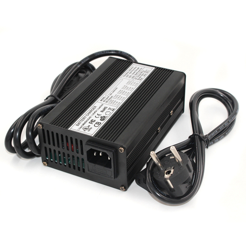 54.6V 3A charger 13S 48V Li-ion battery charger output DC 54.6V with cooling fan black aluminum shell ► Photo 1/5