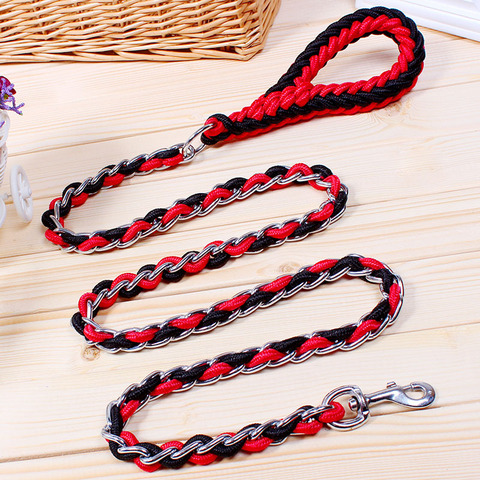 New High Quality Upgraded color collar rope Large Dog Leashes Iron chain Bite proof Pet Traction Rope For Medium large Dogs ► Photo 1/6