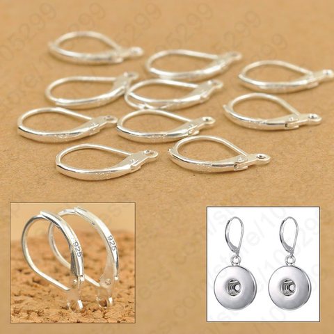 100PCS/Lot Jewellery Components Genuine 925 Sterling Silver Handmade Beadings Findings Earring Hooks Leverback Earwire Fittings ► Photo 1/1