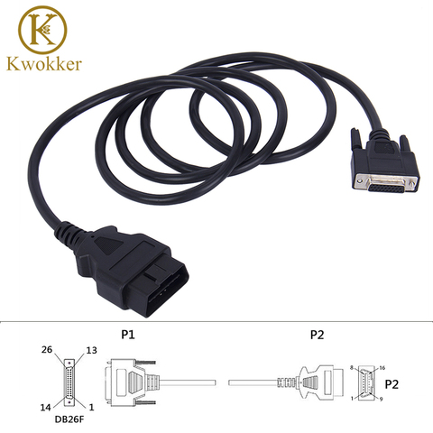 KWOKKER Universal OBD2 16Pin Male to 26Pin Female 180cm OBDII Adapter Car Connector Extension Cable Diagnostic Tool ► Photo 1/6