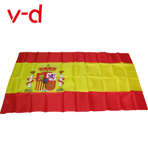 free  shipping  xvggdg  90x150cm spain flag 3x5 Feet Super Poly football FLAG Indoor Outdoor Polyester Flag ► Photo 1/1