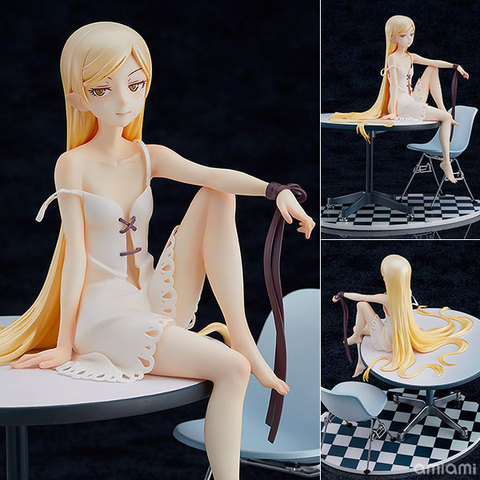Anime Monogatari Bakemonogatari Oshino Shinobu Painted White Dress Sitting Table Ver PVC Action Figure EE0 ► Photo 1/1