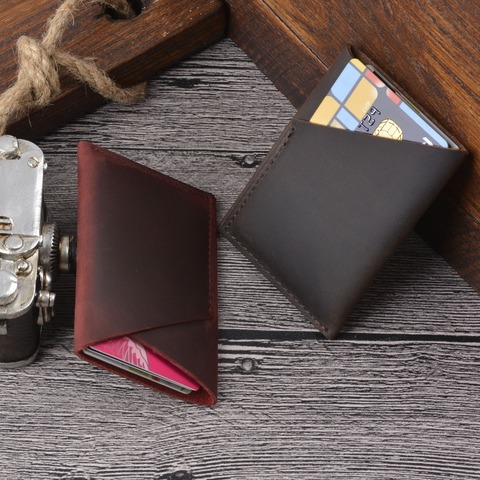 SIKU leather men's wallet case  handmade id card holder distress card holder ► Photo 1/5