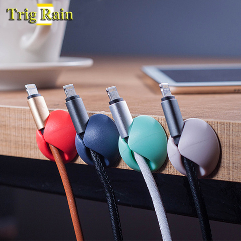 Cable Organizer Silicone USB Cable Management Clips Desktop Wire Manager Cord Holder For Headphone Earphone Mouse Bobbin Winder ► Photo 1/6
