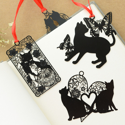 Lovely Cute Kawaii Metal Bookmark Black Cat Book Holder for Book Paper Creative Gift Korean Stationery Office school supplies ► Photo 1/5