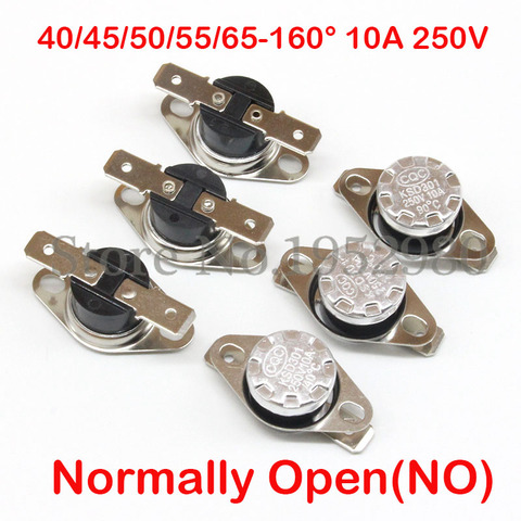 1PCS KSD301 Thermostat Thermal Switch 250V 10A Normally Open NO 20/30/40/50/60/90/100/160 Degree ► Photo 1/4