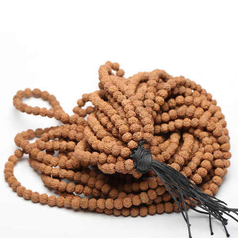 TSB0530 Wholesale Real Natural Small Rudraksha Bodhi Seeds 108 beads Strand 7-8-9mm Good Quality Original Color Free Shipping ► Photo 1/1