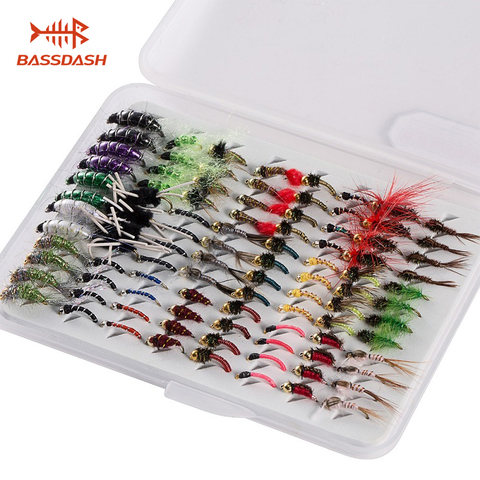 Bassdash Fly Fishing Flies Kit Fly Assortment with Fly Box, Total 96 Piece in 24 Different Style ► Photo 1/1