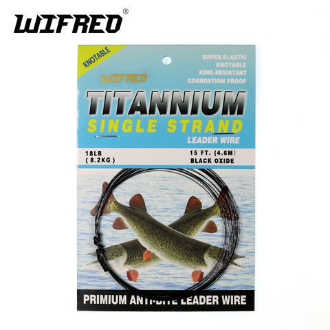 Wifreo 15ft/4.6m No Kink Titanium Leader Line Saltwater Pike Fishing Leaders / Trace Fly Tying Wiggle Tail Link Wire ► Photo 1/5