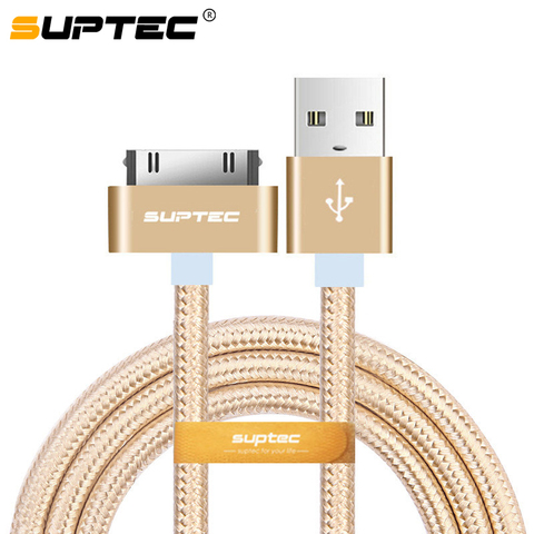 SUPTEC 2.4A Fast Charging USB Cable for iPhone 4 s 4s 3GS iPad 2 3 iPod Nano touch 30 Pin Charge adapter Charger Data Cable 2 ► Photo 1/6