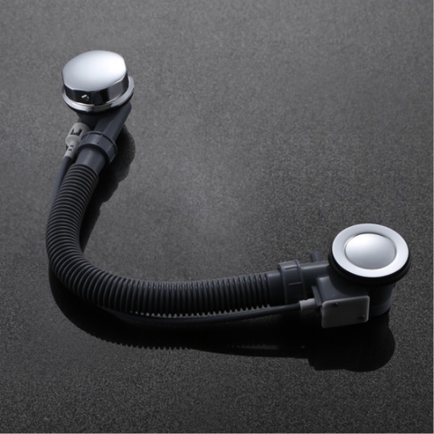 1pc Copper Knob Bouncing Cable Black Motorized Belt Overflow Bathtub Water Floor Drain ► Photo 1/1