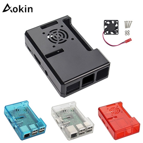 Aokin Raspberry Pi 4 B Pi 3 B+ Case ABS Protective Shell Removable Cover Cases With Cooling Fan For Raspberry Pi 3 B+/3/2/ B+ ► Photo 1/6