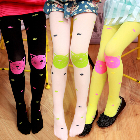 Autumn New High Quality children girls tights  Velvet candy colors Cute Cat Fish Tights for baby kids Girls Pantyhose Stocking ► Photo 1/6
