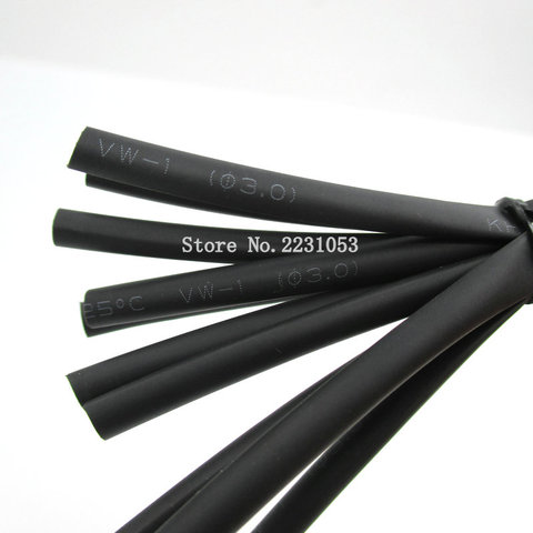 5 Meters/LOT 3mm Heat Shrink Heatshrink Heat Shrinkable Tubing Tube Sleeving Wrap Wire Black Color ► Photo 1/2