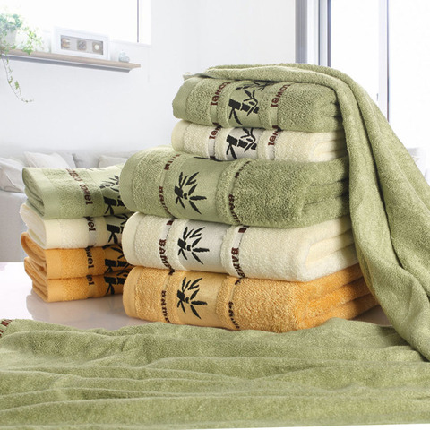 Bamboo Fiber Towels Set Home Bath Towels for Adults Face Towel  Thick Absorbent  Luxury Bathroom Towels Toalha De Praia ► Photo 1/6