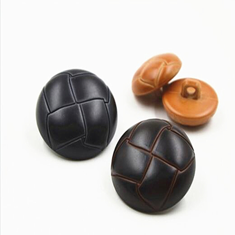 10pcs/lot sewing accessories Classic imitation leather plastic buttons football shape buttons Retro haute couture coat buttons ► Photo 1/6