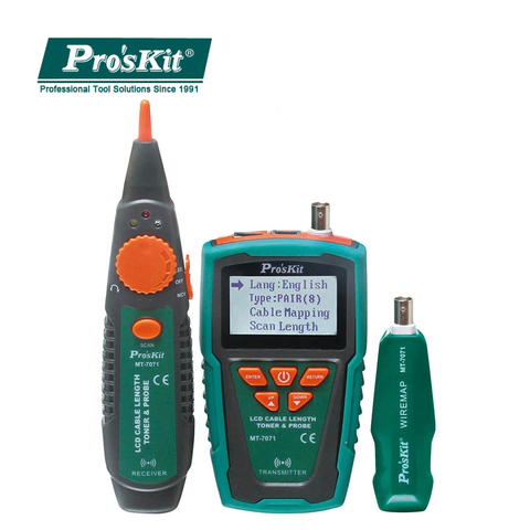 Pro'sKit MT-7071 Cable Tester Break Hunt Check Line Device LCD Network Cable Length Tester Detector Tracker Wire Fault Locator ► Photo 1/1