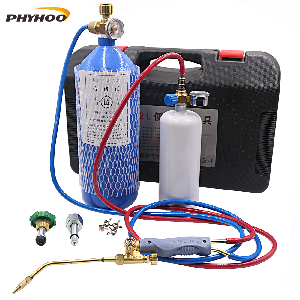 Gas Welding Torch Oxygen Acetylene/Propane Gas Burner Heating Torch Repair for Air Conditioning Copper/Aluminum Pipe Welding Middle Oxygen-Acetylene