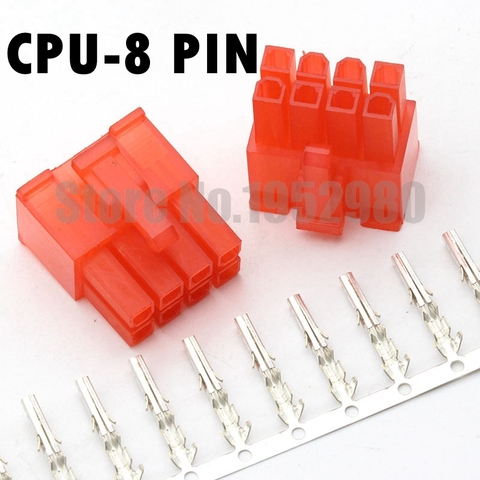 30 Set 4.2mm Connector 5557 2*4P Male Housing PC Computer CPU-8Pin Power Plug with Terminals Red ► Photo 1/4