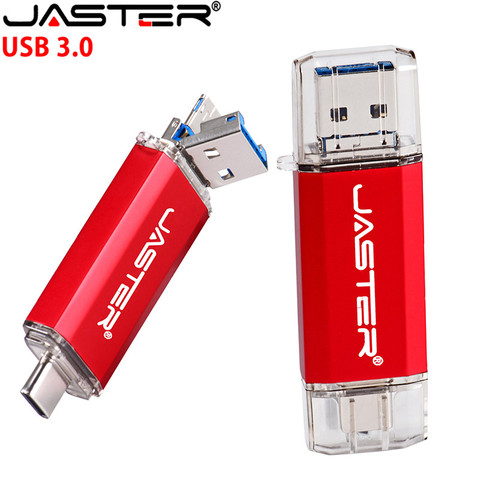 JASTER  New 3 IN 1 OTG (Android&USB & Type_C) USB 3.0  flash drive Metal Custom Pen Drive 64GB 32GB 16GB 8GB 4GB Wedding Gifts ► Photo 1/6