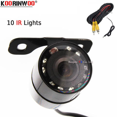 Koorinwoo 2022 HD CCD Vehicle 10 Infrared IR Lights Car Rear view camera Front Fort Cam Backup Accessory Panoramic Car detector ► Photo 1/6