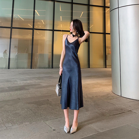 Summer Women Long Silk Dress Adjustable Spaghetti Strap Maxi Satin Slip Dresses Female Ladies Sexy V-neck Backless Maxi Dress - Price history & Review | AliExpress Seller - Xinliangyi Store | Alitools.io Summer Women Long Silk Dress Adjustable Spaghetti Strap Maxi Satin Slip Dresses Female Ladies Sexy V-neck Backless Maxi Dress - Price history & Review | AliExpress Seller - Xinliangyi Store | Alitools.io