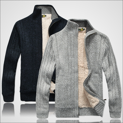 Men sweaters Long Sleeve Sweatercoat Casual cardigan thick knitting sweater outerwear coat winter for mans ► Photo 1/6