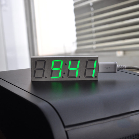 4 Bits Digital LED Electronic Clock USB Power Big Number Display Table Clock  Use in the Car or the  Cabinet ► Photo 1/6