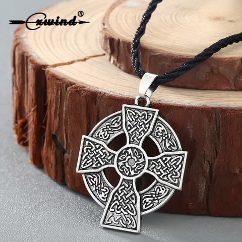 Cxwind Vintage Armenian Cross Knot Necklace Talisman Solar Cross Celtics Armenian Druid Amulet Pendants Necklaces Jewelry ► Photo 1/6