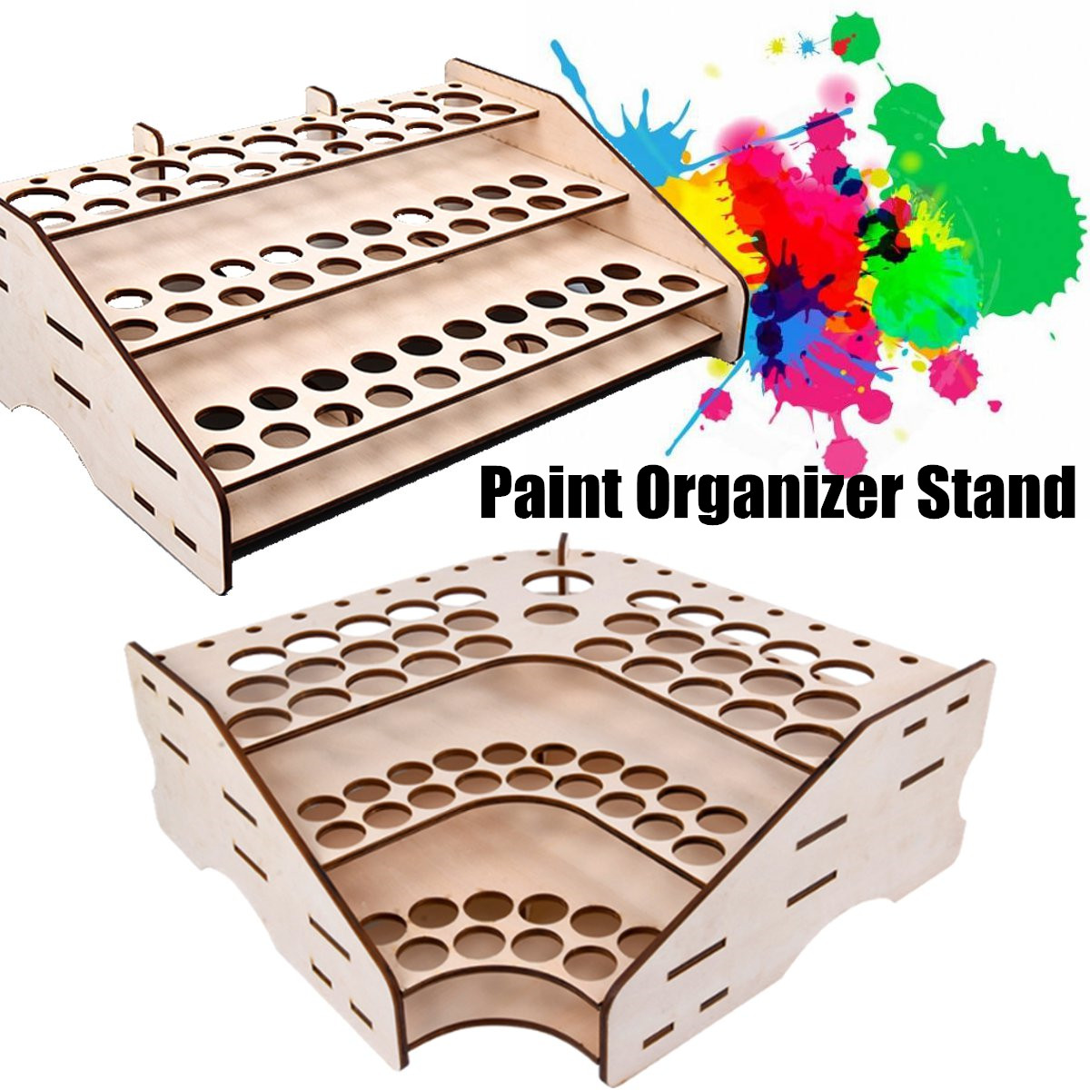 Wood Paint Rack Stand Organizer for Pigment Inks Bottle Paint Tool Storage Paint  Holder for Acrylic Painting Paint Rack - AliExpress