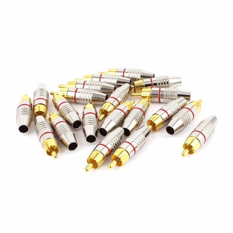 20 pcs RCA Plug Audio Video Locking Cable Connector Gold Plated ► Photo 1/1