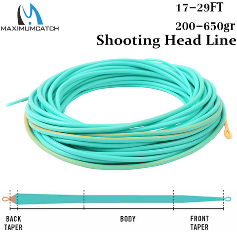Maximumcatch Skagit Shooting Head Fly Fishing Line With 2 Welded Loops 17-29FT 200-650gr Double Color Floating Fly Line ► Photo 1/6