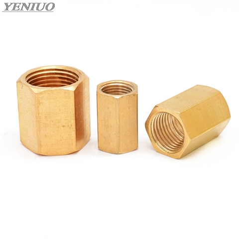 Brass Copper Hose Pipe Fitting Hex Coupling Coupler Fast Connetor Female Thread 1/8