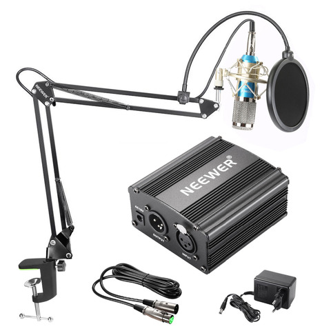 Neewer NW-800 Condenser Microphone Kit Black 48V Phantom Power Supply XLR Cable for Home Studio Recording Boom Scissor Arm Stand ► Photo 1/6