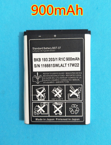 AZK BST-37 Battery For Sony Ericsson J100i K200i T280i V600 K610i W700 W710C D750i K750C W350 W800i W810i Z300i Phone 900mAh ► Photo 1/6